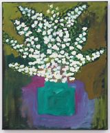 Green square purple flare by Layla Rudneva-Mackay contemporary artwork painting