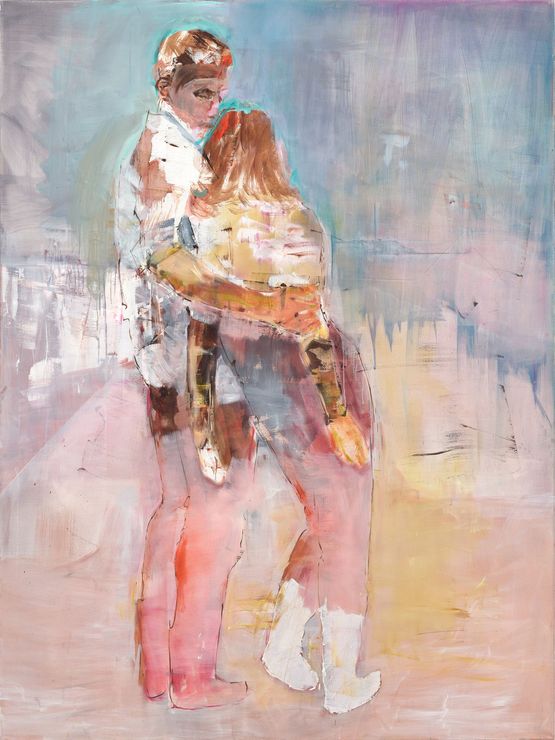 Two Lovers by Robert Muntean contemporary artwork Painting