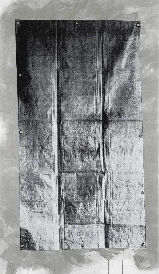 White Tarp Stainless Steel by Gardar Eide Einarsson contemporary artwork Mixed Media
