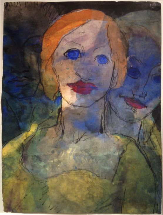 Phantasie Drei Kopfe by Emil Nolde contemporary artwork Painting