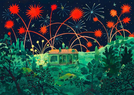 Cracker Night by Nicola Gower Wallis contemporary artwork Painting