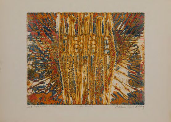 Three Figures by Krishna Reddy contemporary artwork Print