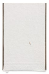 Two Stripe Bath Towel with Tag and Elongated Stain by Analia Saban contemporary artwork painting