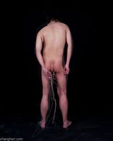 In Fact Miss Huang Raped and Kidnapped Him Brought Him Back to His Childhood Before the Desk at Front Row Spat at Him In Front of the Platform and Stuck Branches in His Asshole by Chen Xiaoyun contemporary artwork photography