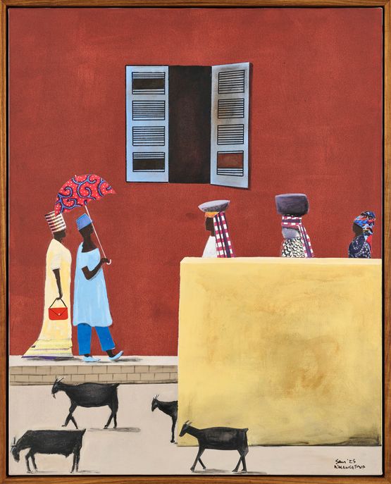 Business as Usual by Sam Nhlengethwa contemporary artwork Painting