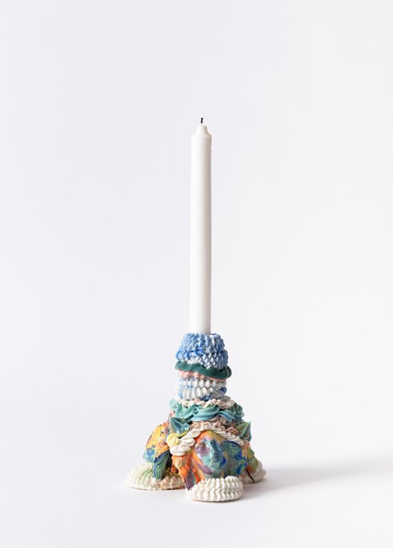 Polychrome Maiden Candlestick II by Ebony Russell contemporary artwork Sculpture