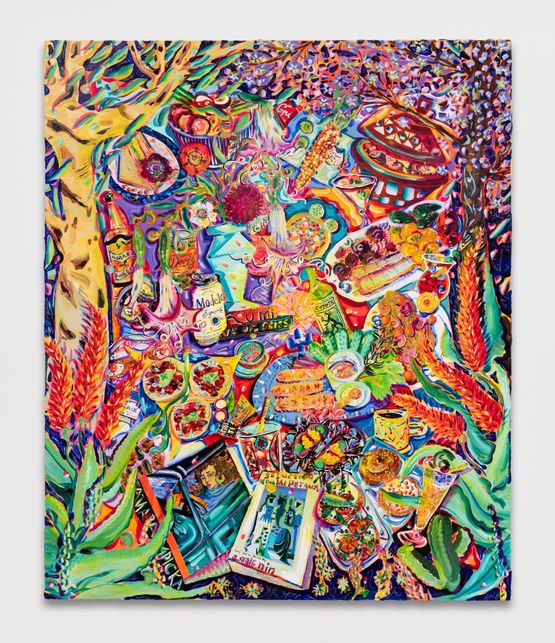 To Live and To Dine in LA You Taste Like Home As the Santa Anas Blow The Stones Roll by Kate Pincus-Whitney contemporary artwork Painting