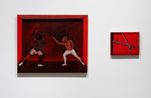 Contenda - dois titeres Strife - two pawns by Antonio Oba contemporary artwork Painting