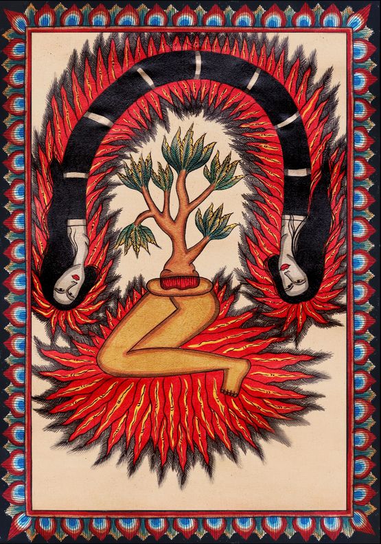 Fragments from Book of Fire 7 by Citra Sasmita contemporary artwork Painting