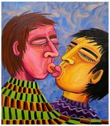 Kuss 3 by Oska Gutheil contemporary artwork painting works on paper