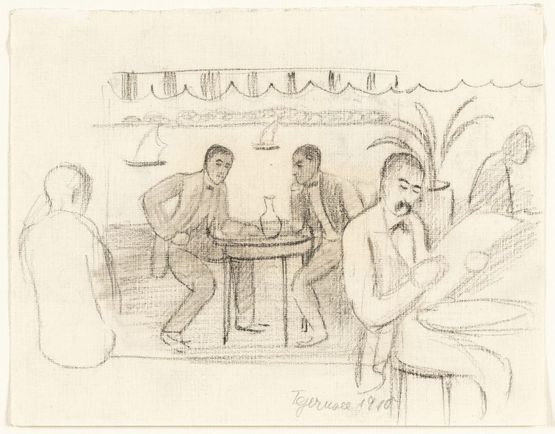 Cafe am See in Tegernsee by August Macke contemporary artwork Works on Paper