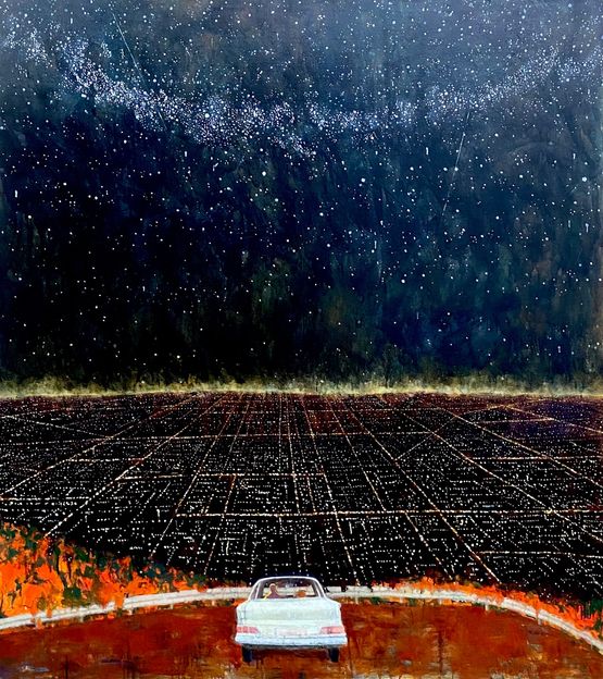 Night on Earth by Oliver Hobday contemporary artwork Painting