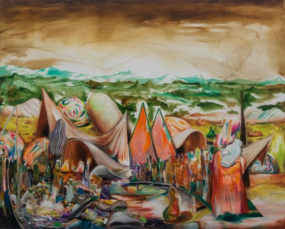 sky land water by Gene Paul Martin contemporary artwork Painting