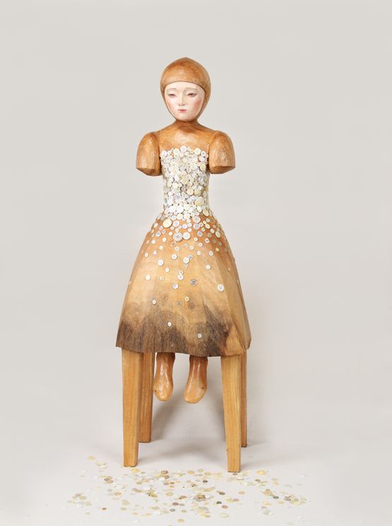 coonstricted torso - button girl by Tanada Koji contemporary artwork Sculpture