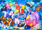 Lobster Octopus II Pompeii Scene by Philip Colbert contemporary artwork Painting