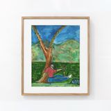 A father feeding his young son at the Prague forestal in Santiago de Chile  wop_00488 by David Medalla contemporary artwork works on paper