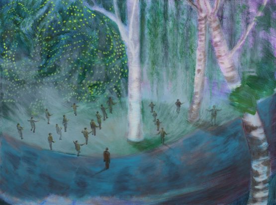 The Poplars by Anna Ngan Leong Cheung contemporary artwork Painting