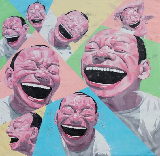 Untitled by Yue Minjun contemporary artwork Painting
