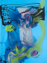 how to say Sorry look at the image it is an elevator ride when you were 7yo and someone smiled at you by Dale Frank contemporary artwork painting
