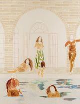 Poolside by Miranda Forrester contemporary artwork painting