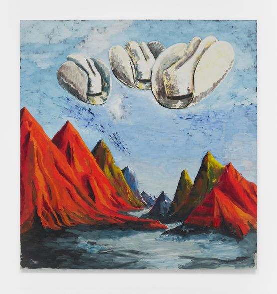 Sombreros and Red Mountains I by Ken Taylor contemporary artwork Painting