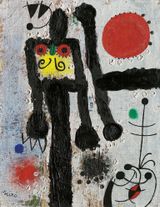 Le soleil se retourne vers la fillette pour feter son allegresse by Joan Miro contemporary artwork painting