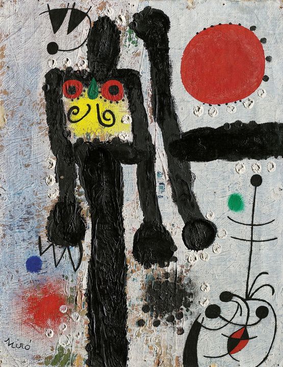 Le soleil se retourne vers la fillette pour feter son allegresse by Joan Miro contemporary artwork Painting