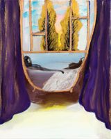 Purple Curtain by Yi Youjin contemporary artwork painting works on paper