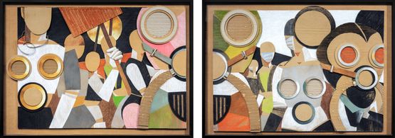 Mannequin defectors I  II by Jann Haworth contemporary artwork Painting