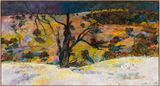 Slow water and the rufous songlark Bibbaringa 3 by John Wolseley contemporary artwork painting works on paper