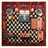 An Art Collector sleeping in his Hotel Room by Justin Loke contemporary artwork painting