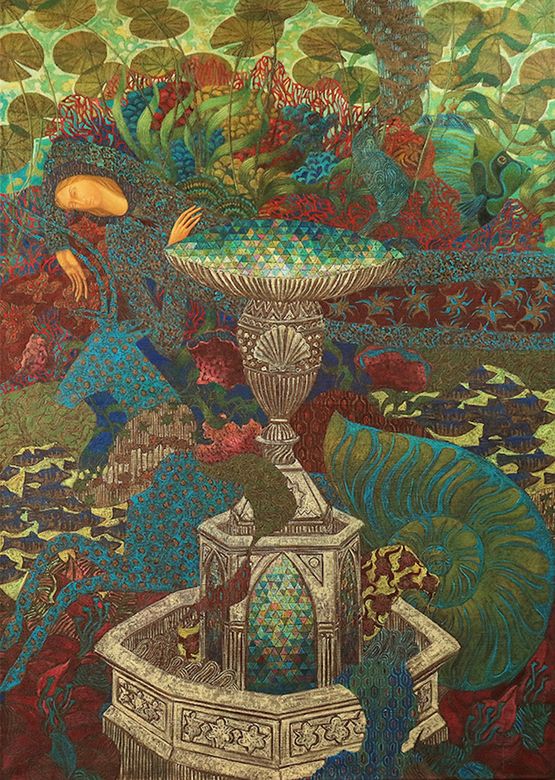 Lady of the Fountain by Timur DVatz contemporary artwork Painting