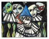 Pagliacci Clowns by Carol Rama contemporary artwork painting