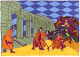 Hockey Sticks by Yinka Shonibare CBE RA contemporary artwork textile