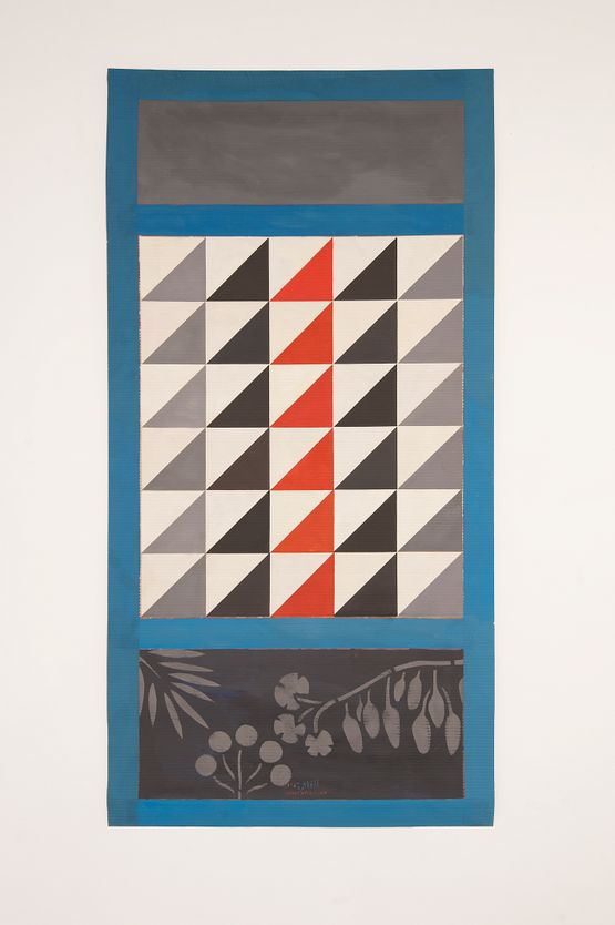 P5 - Ancient Egyptian triangles with plants by Chant Avedissian contemporary artwork Painting