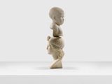 Double busts carved in a single block by Giosue Meli contemporary artwork sculpture