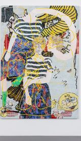 Self Portrait as Self-Conscious Left by Helen Johnson contemporary artwork drawing painting