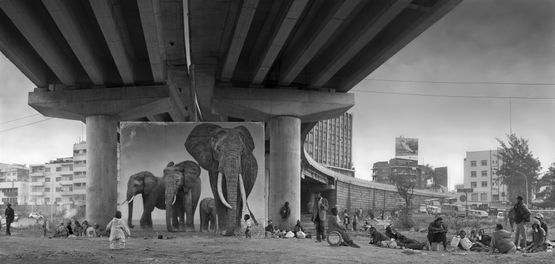 Underpass with Elephants Inherit The Dust Kenya by Nick Brandt contemporary artwork Photography
