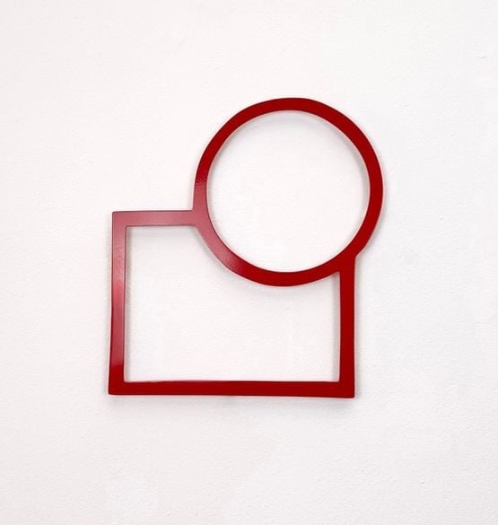7 Rechteck  Kreis rectangle  circle wall object by Dorothea Forster contemporary artwork Sculpture
