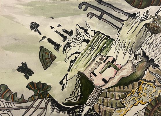 Space and time by Vinoja Tharmalingam contemporary artwork Painting