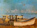 Boat and Tables by Butunay Hagverdiyev contemporary artwork Painting