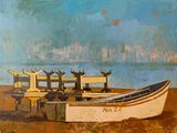 Boat and Tables by Butunay Hagverdiyev contemporary artwork painting