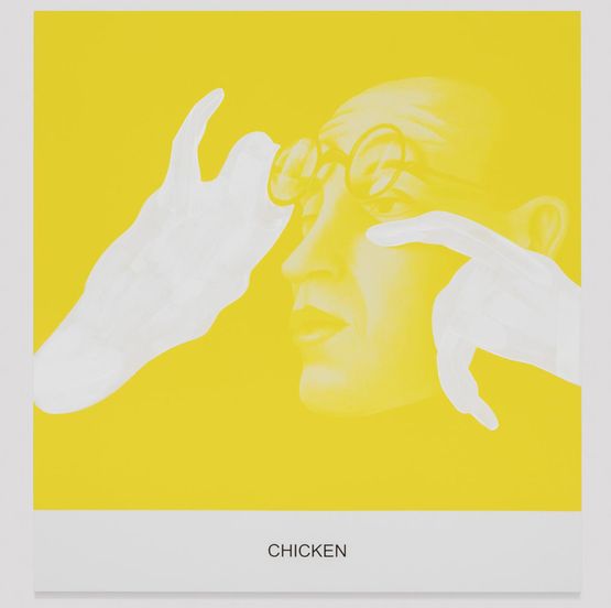 The Yellow Series Chicken by John Baldessari contemporary artwork Mixed Media