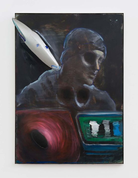 Painting White Rapper With Black Holes On by Zhou Yilun contemporary artwork Painting
