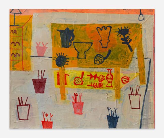 Studio Still Life Ochre by Florence Hutchings contemporary artwork Painting