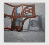 Chair turned over by Sylvia Plimack Mangold contemporary artwork painting