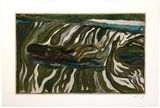 Julie Swimming II by Billy Childish contemporary artwork print works on paper
