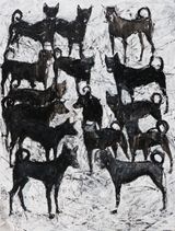 Bagaimana Kalau Anjing Bali 1How About Balinese Dogs 1 by Putu Sutawijaya contemporary artwork painting