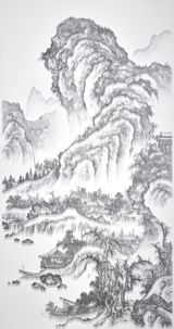Imitating Landscape Painting by Anonymous Artist Song Dynasty 3  by Chen Chun-Hao contemporary artwork mixed media