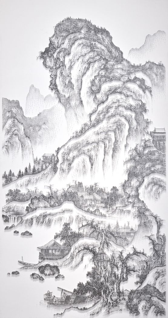 Imitating Landscape Painting by Anonymous Artist Song Dynasty 3  by Chen Chun-Hao contemporary artwork Mixed Media